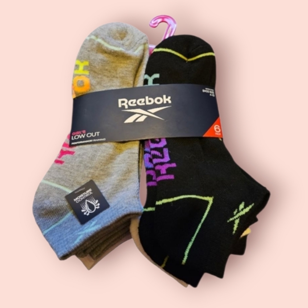 Reebok girls low cut performance training 6  pairs  pack  socks